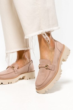 MOKASYNY DAMSKIE PÓŁBUTY WSUWANE NA PLATFORMIE MODNA OZDOBA WIOSENNE r 38