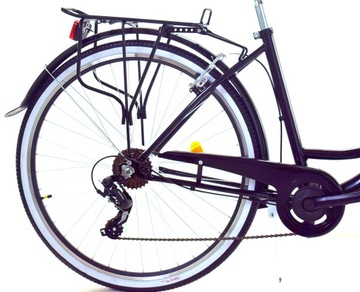 Мужской женский городской велосипед 28 Dallas, 7 скоростей + корзина + набивка