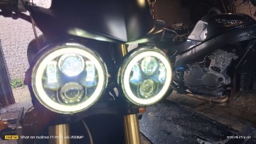 ФАРА МОТОЦИКЛА ПЕРЕДНЯЯ ФОНАРЬ H4 LED 5,75 дюйма 14,3 см Хром