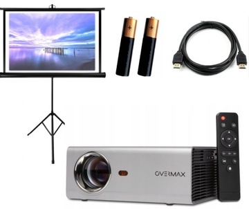 ZESTAW DO PREZENTACJI PROJEKTOR OVERMAX FULL HD MULTIPIC 3.5 + EKRAN HD 60