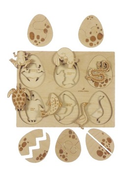 Puzzle drewniane Jaja MONTESSORI Stuka Puka