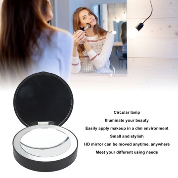 Oświetlone, kompaktowe lusterko, składana tor