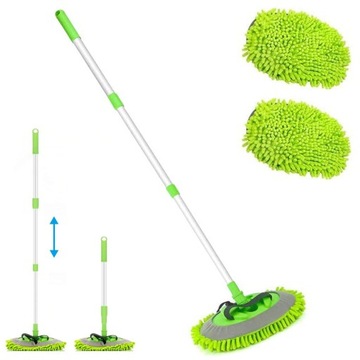 ТЕЛЕСКОПИЧЕСКАЯ ЩЕТКА ДЛЯ МОЙКИ АВТОМОБИЛЯ ШВАБРА МИКРОФИБРА 180° АЛЮМИНИЕВЫЙ СПЛАВ
