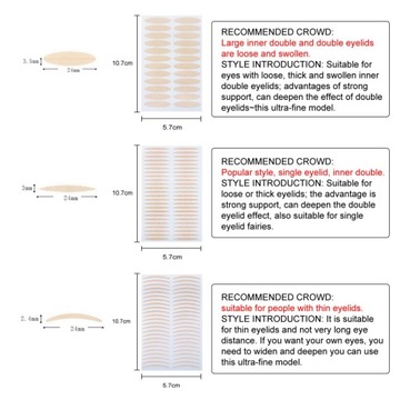 Невидимая наклейка на двойное веко, самоклеющаяся, водонепроницаемая, прочная