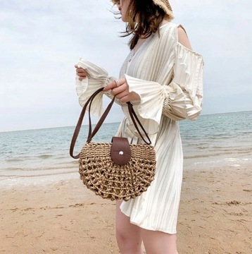 Сумка на плечо BOHO BASKET HALF MOON WOVED