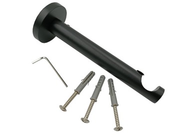 WSPORNIK karnisza 19mm pojedynczy METALOWY CZARNY MAT