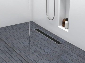 Линейный слив черный 100 см RONDA