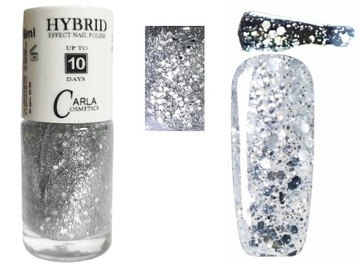 CARLA Lakier brokatowy GALAXY silver srebrny B41