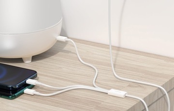 BASEUS KABEL DO TELEFONU USB 3W1 USB TYP C LIGHTNING MICRO QUICK CHARGE 1M