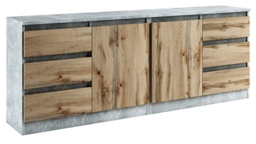 028-082 KOMODA/ZESTAW B2d6s/200cm - BETON / WOTAN