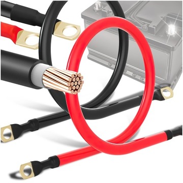 KABLE KABEL DO AKUMULATORA PRĄDOWY PLUSOWY MINUSOWY PLUS MINUS 105cm M10