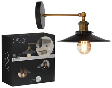 KINKIET LAMPA ŚCIENNA RETRO LOFT E27 GOLD BLACK