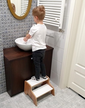 Лестничная площадка и подставка для ног дуб и белый SC-310