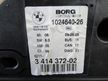 BMW X3 E83 PŘÍSTROJOVÁ DESKA BUDÍK DIESEL 3414372 EVROPA
