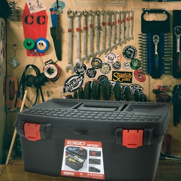 Ящик для инструментов-органайзера Ergo Basic, 19,5 дюймов, черный, 260x480 мм