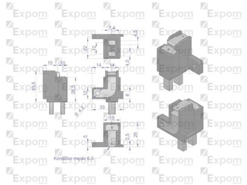 Щеточкодержатель со щетками генератора EX257000 A120 Bizon EXPOM KWIDZYN