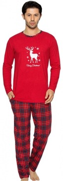 Piżama męska czerwona RENIFER R: XL