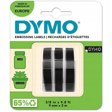 Этикетки DYMO S0847730 DYMO 3D лента Omega эмбоссер 9мм черная 3шт