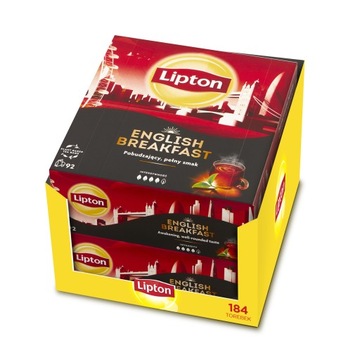 Zestaw Lipton herbata czarna ekspresowa ENGLISH BREAKFAST 2x92 torebki