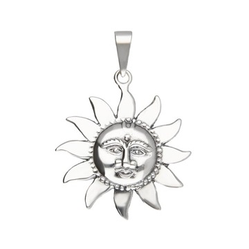 WISIOREK SREBRNY TALIZMAN SŁOŃCE SREBRO 925 ZAWIESZKA SREBRNA AMULET