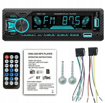 RADIO SAMOCHODOWE 1DIN LCD EKRAN USB BLUETOOTH SD
