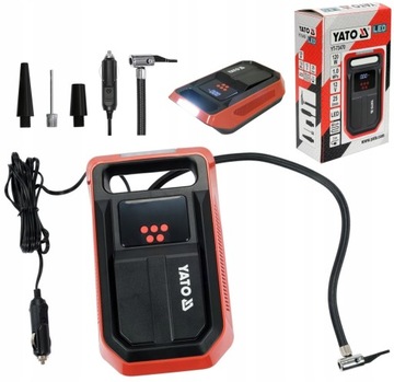 МИНИ-КОМПРЕССОР YATO 12В АВТОМОБИЛЬНЫЙ СО СВЕТОДИОДНЫМ ДИСПЛЕЕМ 120ВТ YT-73470