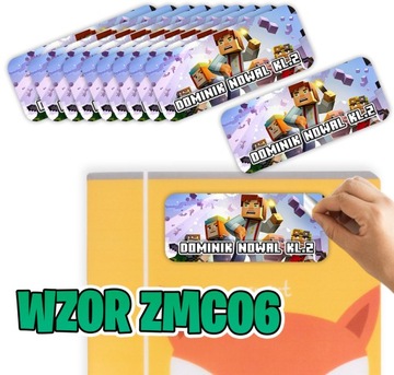 ПЕРСОНАЛИЗИРОВАННЫЕ НАКЛЕЙКИ ДЛЯ ЗАМЕТОК MINECRAFT, 14 шт.