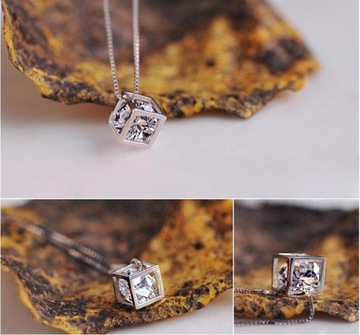 ГЕОМЕТРИЧЕСКИЙ КУБ ПОДВЕСНЫЕ МОДНЫЕ ЖЕНСКИЕ ОЖЕРЕЛЬЕ ЭЛЕГАНТНЫЙ МЕДНЫЙ КВАДРАТ