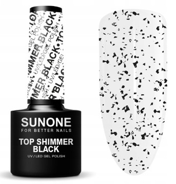 SUNONE TOP NO WIPE - SHIMMER BLACK UV/LED 5 ml