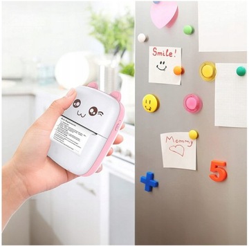 PINK DRUKUŚ Мини-термопринтер Фотографии Заметки Этикетки 11 рулонов UwU