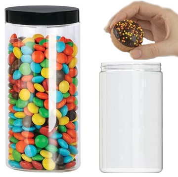 Słoik plastikowy 1500ml pojemnik 1,5L makaron 1szt na żywność z nakrętką