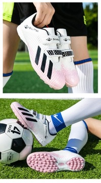 Футбольные бутсы на липучке, тренировочные кроссовки с шипами, размеры 30-39.