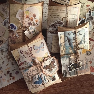 НАКЛЕЙКИ ДЛЯ Скрапбукинга ЦВЕТЫ ЖИВОТНЫЕ РАСТЕНИЯ ВИНТАЖ ДЛЯ ПЛАНИРОВЩИКА ДЛЯ БЛОКНОТА