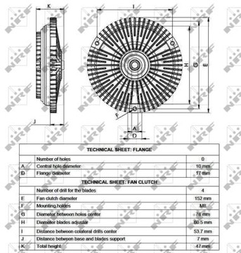 SPOJKA VISKO SPOJKA VENTILÁTOR 49565 NRF VW LT