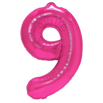 Balon Foliowy Cyfra Cyferka 9 Różowy 100 cm