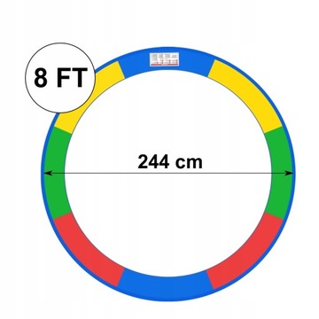 Пружинный чехол для батута 8 футов 244–252 см, прочный матовый воротник