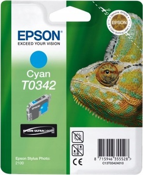 TUSZ ORYGINAŁ EPSON T0342 CYAN 2100 NOWY