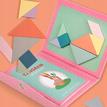 МАГНИТНЫЕ БЛОКИ ТАНГРАМ ДЕРЕВЯННЫЙ ПАЗЛ XL