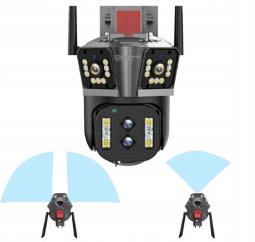 Уличная IP-камера на 360° ВРАЩАЮЩАЯСЯ камера 16MP 8K 10 X ZOOM Динамик обнаружения WI-FI