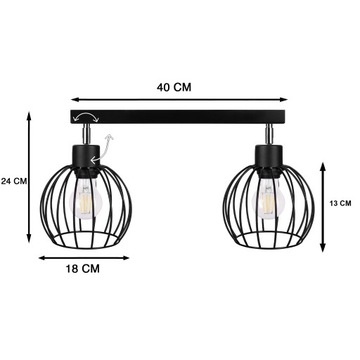 ПРОВОДНОЙ СВЕТИЛЬНИК ДЛЯ светодиодных светильников KULA E27 LOFT