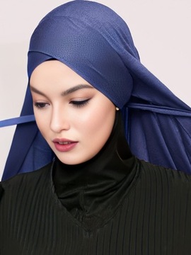 Shein 1 szt. Hidżab damski w jednolitym stylu niebieski