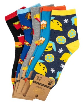 5 цветных женских хлопковых носков микс