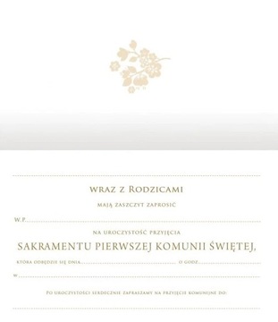 Zaproszenie Na I Komunię Świętą Różaniec 5 szt