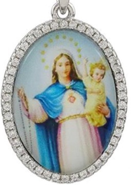 MEDALIK MATKA BOSKA, zawieszka srebrna