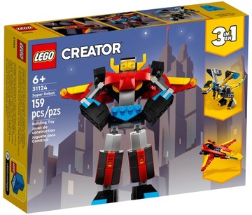 LEGO Creator 3 в 1 Супер Робот 31124 Самолет Реактивный Дракон Кубики 3 в 1