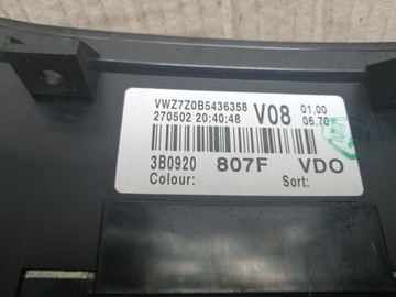 BUDÍKY PŘÍSTROJOVÁ DESKA VW PASSAT B5 FL 1.9TDI 3B0920807F