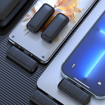 НАБОР БЕСПРОВОДНЫХ МИКРОФОНОВ ИЗ 2 МИКРОФОНОВ APPLE ANDROID USB-C