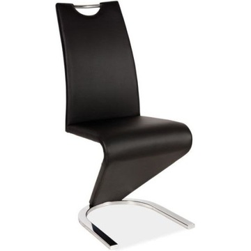 Krzesło H-090 Chrom Czarny Jednolite z Uchwytem