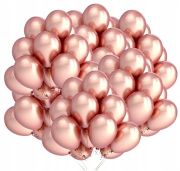 BALONY BŁYSZCZĄCE ROSE GOLD CHROMOWANE XL 100szt