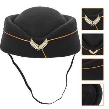 Stewardesa Beret czapka lotnicza jednolita czapka Cosplay